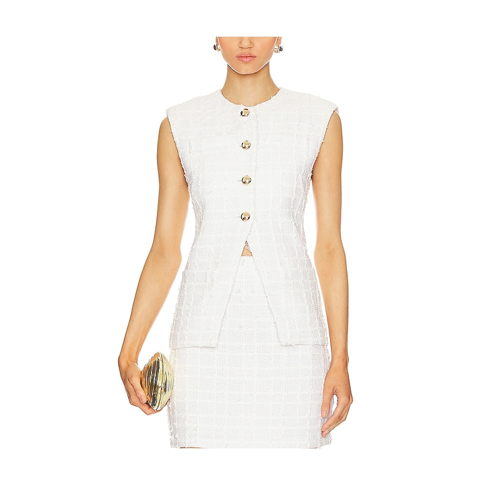 Amanda Uprichard 'Hughes' White Polyester Vest Size S